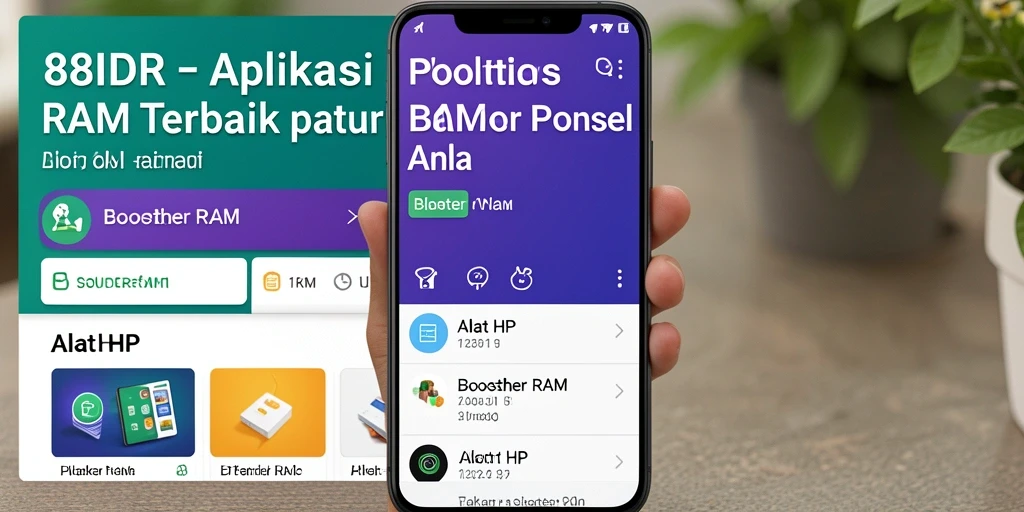 Tampilan antarmuka 88IDR dengan fitur pembersihan RAM yang sederhana.