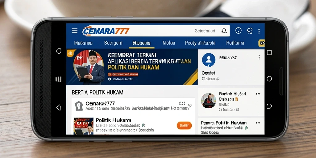 Antarmuka CEMARA777 yang menampilkan berita politik dan hukum terbaru.