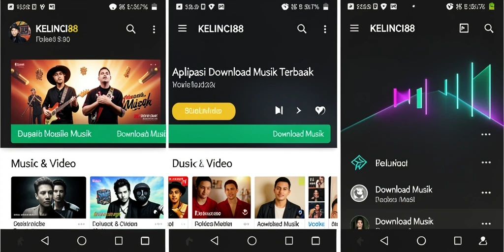Antarmuka KELINCI88 untuk mengunduh musik dengan mudah.