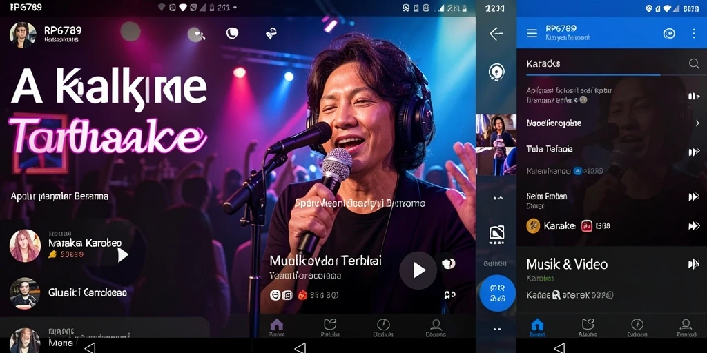 Tampilan antarmuka aplikasi Karaoke RP6789 yang menarik dan interaktif.