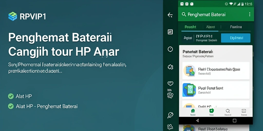 Antarmuka RPVIP1 menampilkan fungsi penghemat baterai yang sederhana dan efisien.