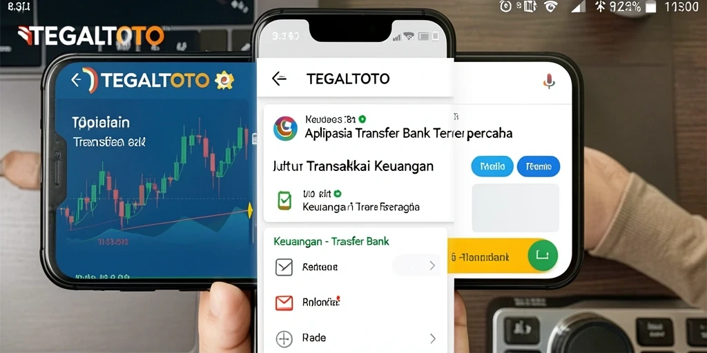 Antarmuka TEGALTOTO yang bersih dan sederhana untuk transaksi bank.